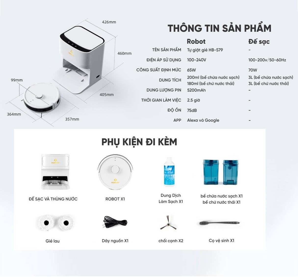 Robot hút bụi Hubert HBS-79 /Chi tiết sản phẩm 7